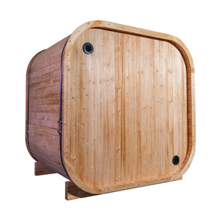 Anyi-7 Rounded Square Outdoor Sauna – Carbonized Spruce Wood | 3-Person Infrared & Traditional Steam Anyi Health