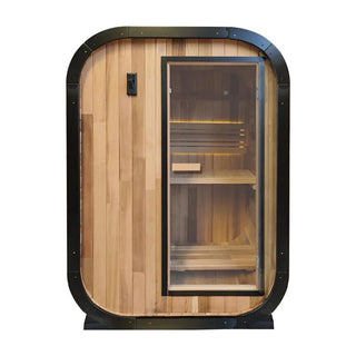 1–2 Person Red Cedar Outdoor Traditional Steam Sauna – Compact Luxury for Backyard Relaxation Anyi Health