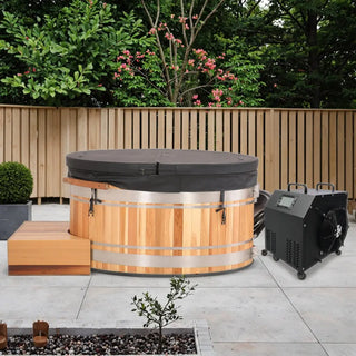 Premium Red Cedar Oval Ice Bath Tub – Cold Plunge Spa for Recovery & Wellness Anyi Health