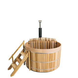 Built-In Oven Heated Wooden Hot Tub – Traditional Wood-Fired Spa Anyi Health