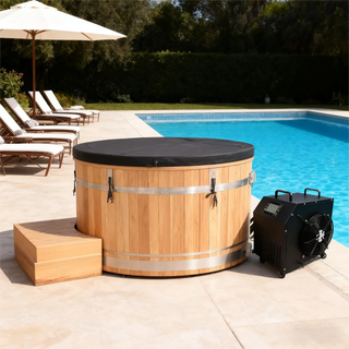 Premium Red Cedar Oval Ice Bath Tub – Cold Plunge Spa for Recovery & Wellness Anyi Health