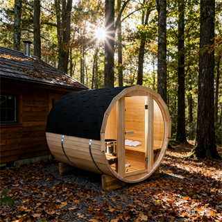 4.9 Ft Outdoor Barrel Sauna – 2-Person Traditional Steam Sauna Kit Anyi Health