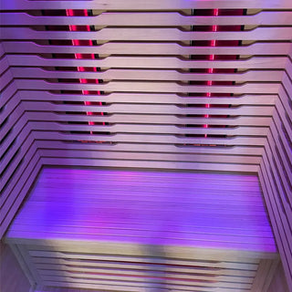 2-Person Red Cedar Indoor Far Infrared Sauna with LED Star Lights and Digital Control Panel Anyi Health