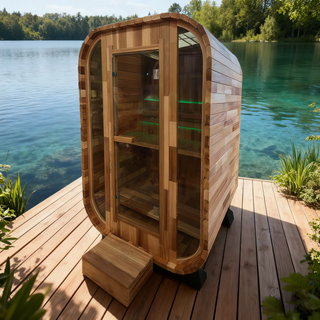 Red Cedar Outdoor Square Traditional Steam Sauna – Premium Home Wellness & Relaxation Anyi Health