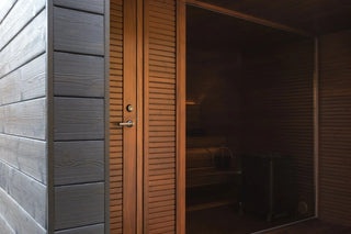 Luxury Outdoor Modular Sauna with Thermo-Aspen Interior, Nordic Spruce Exterior & Terrace Anyi Health