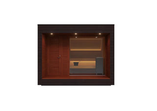 Luxury Outdoor Modular Sauna with Thermo-Aspen Interior, Nordic Spruce Exterior & Terrace Anyi Health