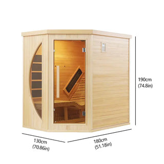 1 Person Far Infrared Red Cedar Indoor Sauna with Recliner & 7-Color LED Lights Anyi Health
