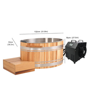 Premium Red Cedar Oval Ice Bath Tub – Cold Plunge Spa for Recovery & Wellness Anyi Health