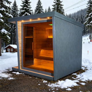 Anyi-5 Square Infrared Sauna – Carbonized Spruce Wood | 4-Person Home & Indoor Wellness Anyi Health