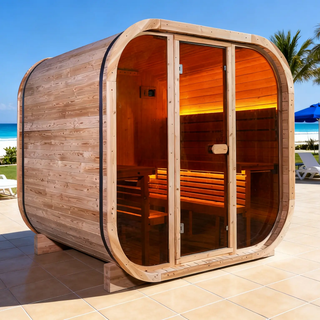 Anyi-7  Square Outdoor Sauna – Carbonized Spruce Wood | 3~4 Person Traditional Steam Anyi Health