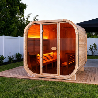 Anyi-7  Square Outdoor Sauna – Carbonized Spruce Wood | 3~4 Person Traditional Steam Anyi Health