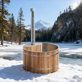 Luxury Wood-Fired Hot Tub for Backyard | Red Cedar & Spruce Anyi Health