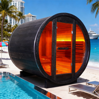 Anyi-6 Outdoor Sauna – Carbonized Spruce Wood | Durable 2-Person Home Wellness Anyi Health