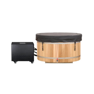 Double Capacity Oval Red Cedar Ice Bath Tub – Dual Person Cold Plunge Spa Anyi Health
