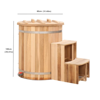 Round Red Cedar Cold Plunge Tub – Wooden Cryotherapy Spa Barrel for Recovery & Wellness Anyi Health