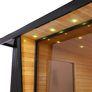 Outdoor Black Square Steam Sauna | Canadian Hemlock Anyi Health