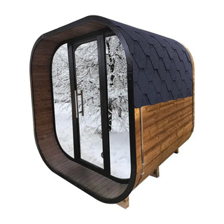 New 4-6 person Black Square Premium Thermo Spruce Wood Outdoor Sauna-FFF Anyi Health