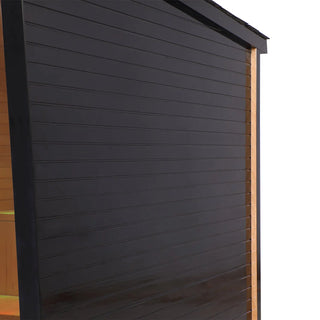 Outdoor Black Square Steam Sauna | Canadian Hemlock Anyi Health