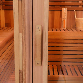 Patchwork Red Cedar Outdoor Square Sauna – Traditional Steam Kit Anyi Health