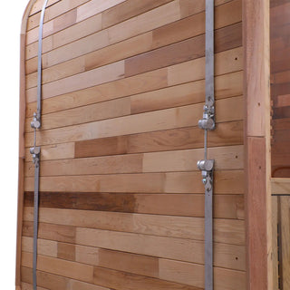 Patchwork Red Cedar Outdoor Square Sauna – Traditional Steam Kit Anyi Health