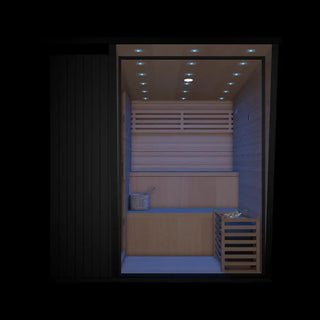 Outdoor Black Square Steam Sauna | Canadian Hemlock Anyi Health