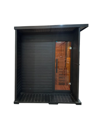 New Luxury High-End Black Square Outdoor Sauna – Modern Backyard Wellness Cabin Anyi Health