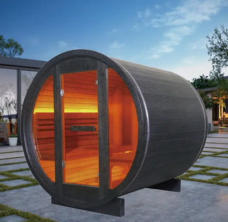 EW-6  Outdoor Sauna – Carbonized Spruce Wood | Durable 2-Person Home Wellness EastWestSanua