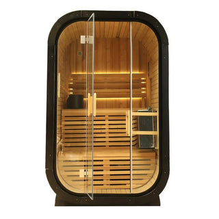 Knot Cedar Traditional Steam Outdoor Square Sauna – 1-2 Person Nordic Wellness Retreat Anyi Health