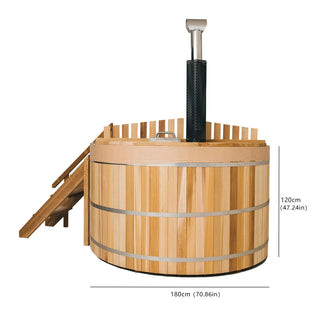 Built-In Oven Heated Wooden Hot Tub – Traditional Wood-Fired Spa Anyi Health