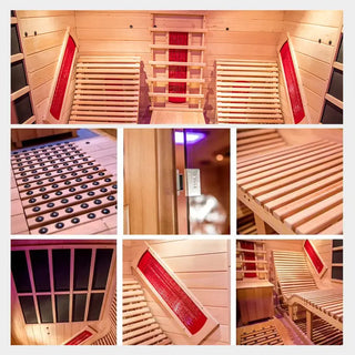 2-Person Red Cedar Indoor Infrared Sauna with Recliner & 7-Color LED Lights Anyi Health