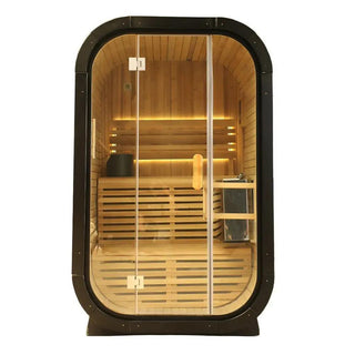 Knot Cedar Traditional Steam Outdoor Square Sauna – 1-2 Person Nordic Wellness Retreat Anyi Health