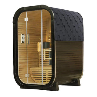 Knot Cedar Traditional Steam Outdoor Square Sauna – 1-2 Person Nordic Wellness Retreat Anyi Health