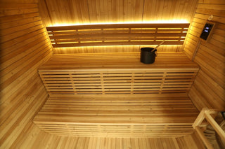 Knot Cedar Traditional Steam Outdoor Square Sauna – Luxury 4-6 Person Wellness Retreat Anyi Health