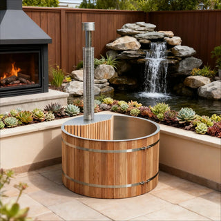Luxury Wood-Fired Hot Tub for Backyard | Red Cedar & Spruce Anyi Health