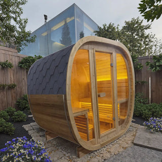 4-Person Brown Square Outdoor Sauna – Traditional Steam Backyard Wellness Cabin Anyi Health