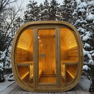 4-Person Brown Square Outdoor Sauna – Traditional Steam Backyard Wellness Cabin Anyi Health