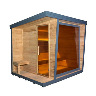 Anyi-5 Square Infrared Sauna – Carbonized Spruce Wood | 4-Person Home & Indoor Wellness Anyi Health