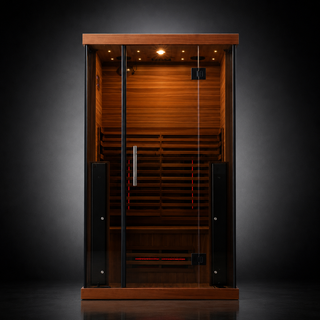2-Person Far Infrared Sauna – Compact Home Sauna Cabin with Oxygen Ionizer & Color Therapy Lights Anyi Health