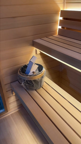 4-6 Person Canadian Red Cedar Outdoor Sauna with 6KW Heater & Tempered Glass Front Anyi Health