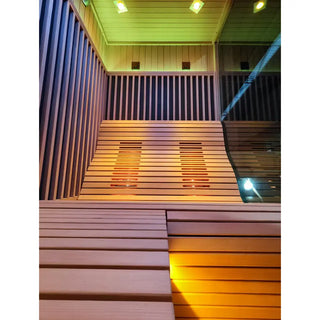 3-6 Person Far Infrared Reclining Chair Hemlock Sauna Room - Reclining Chair + Regular Seat Anyi Health