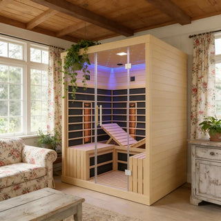 4-6 Person Far Infrared Hemlock Sauna Room - Adjustable Seating Anyi Health