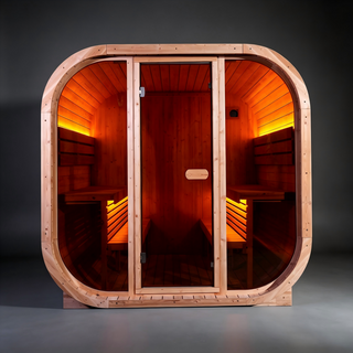 Anyi-7  Square Outdoor Sauna – Carbonized Spruce Wood | 3~4 Person Traditional Steam Anyi Health