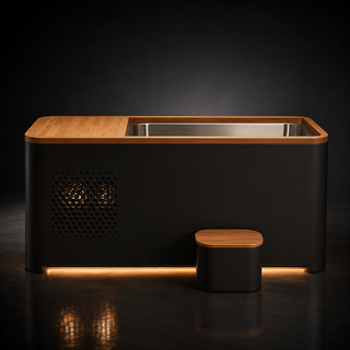 Black Rectangular Ice Tub – Outdoor Cold Plunge Recovery Bath Anyi Health
