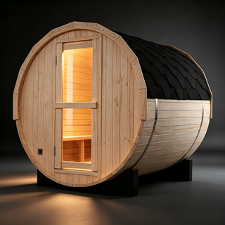 2-4 Person Outdoor Barrel Sauna - Premium White Pine Construction | Backyard Steam Relaxation Haven Anyi Health