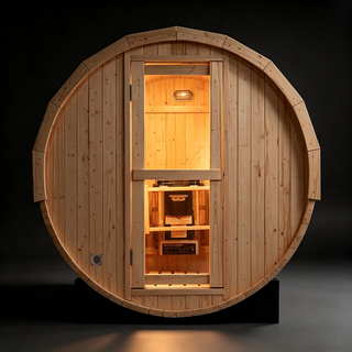 2-4 Person Outdoor Barrel Sauna - Premium White Pine Construction | Backyard Steam Relaxation Haven Anyi Health