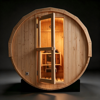 2-4 Person Outdoor Barrel Sauna - Premium White Pine Construction | Backyard Steam Relaxation Haven Anyi Health