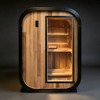 1–2 Person Red Cedar Outdoor Traditional Steam Sauna – Compact Luxury for Backyard Relaxation Anyi Health