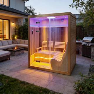 3-6 Person Far Infrared Reclining Chair Hemlock Sauna Room - Reclining Chair + Regular Seat Anyi Health