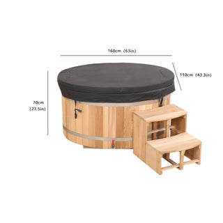 Double Capacity Oval Red Cedar Ice Bath Tub – Dual Person Cold Plunge Spa Barrel for Athlete Recovery, Hydrotherapy & Home Wellness, Natural Wooden Therapy Tub