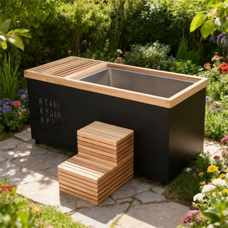 Black Rectangular Ice Tub – Modern Cold Plunge for Recovery & Wellness Anyi Health